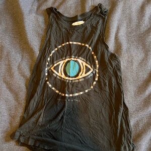 Grey Spiritual Gangster Tank Top with Eye Graphic